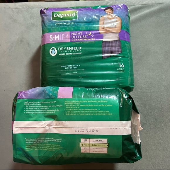 DEPEND NIGHT DEFENCE Adult Incontinence Underwear for Men Small/Medium 32 counts - Picture 2 of 9